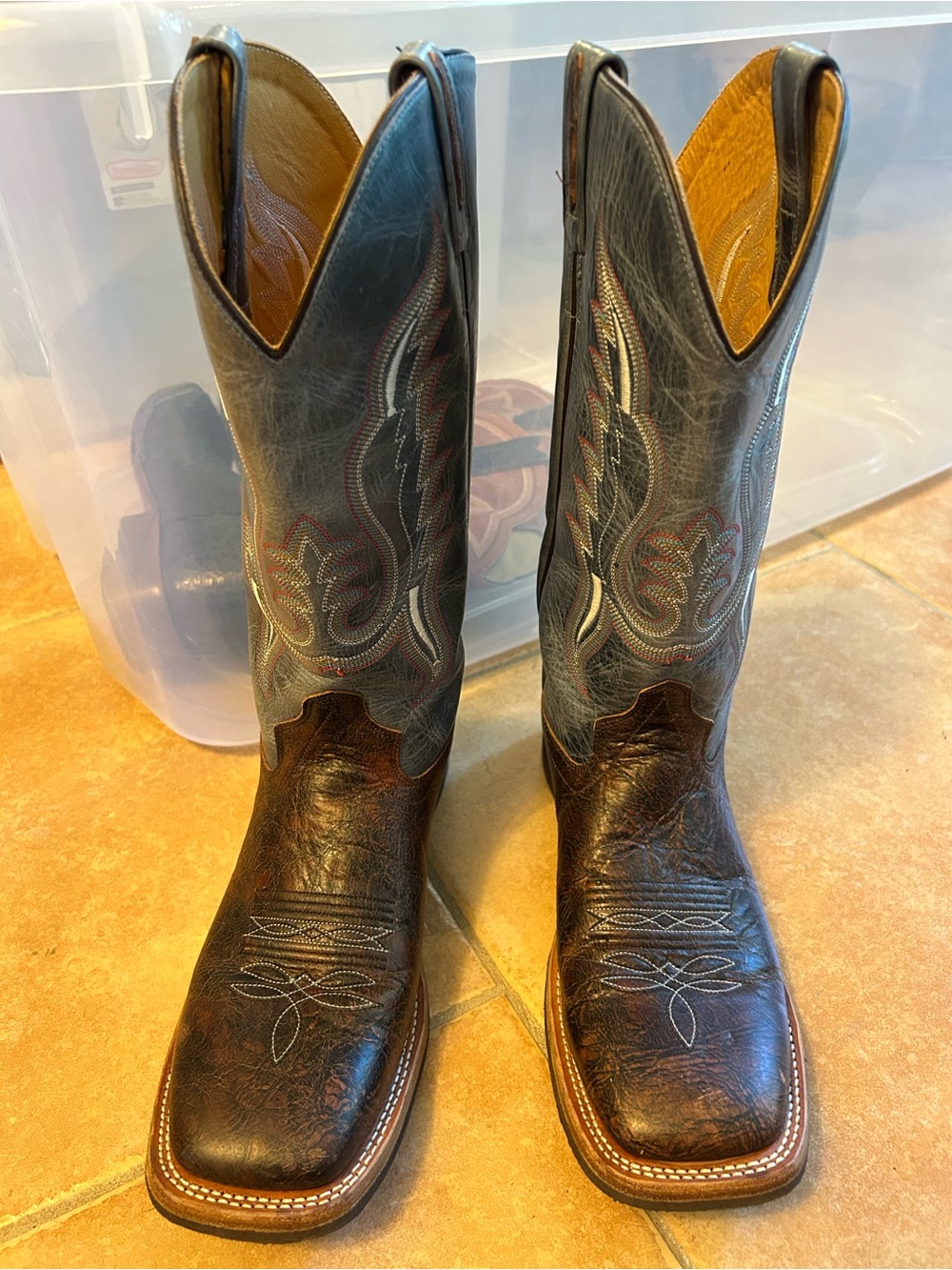 Old West men 8.5 turquoise cowboy boots